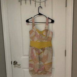 Lauren Moffatt Linen Fit and Flare Striped Dress